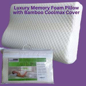 Contour Memory Foam Pillows Bamboo Cool Max Cover - Multi Height Bamboo Cool Max Pillow | Ergonomic Memory Foam Cooling Pillow - 4A's Global
