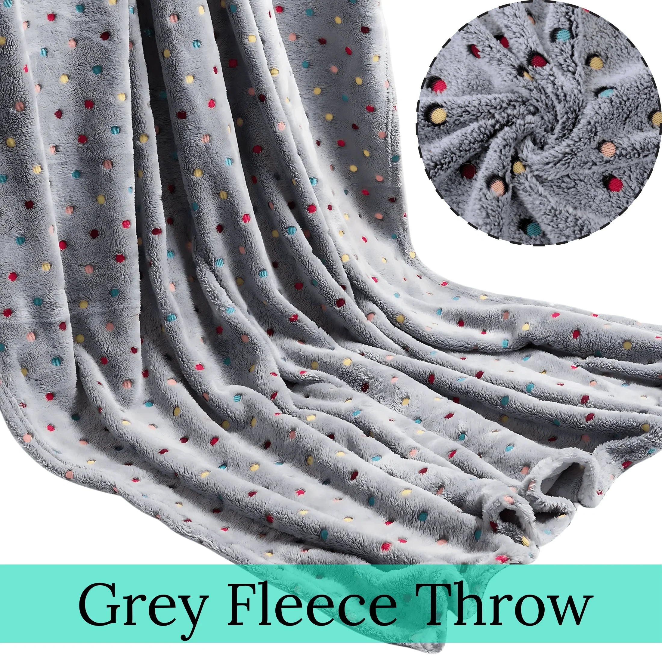 Polka Dot Fleece Throw – Ultra Plush Microfiber Blanket for Sofa, Bed & Pets Super Soft Glow-in-the-Dark - 4A's Global