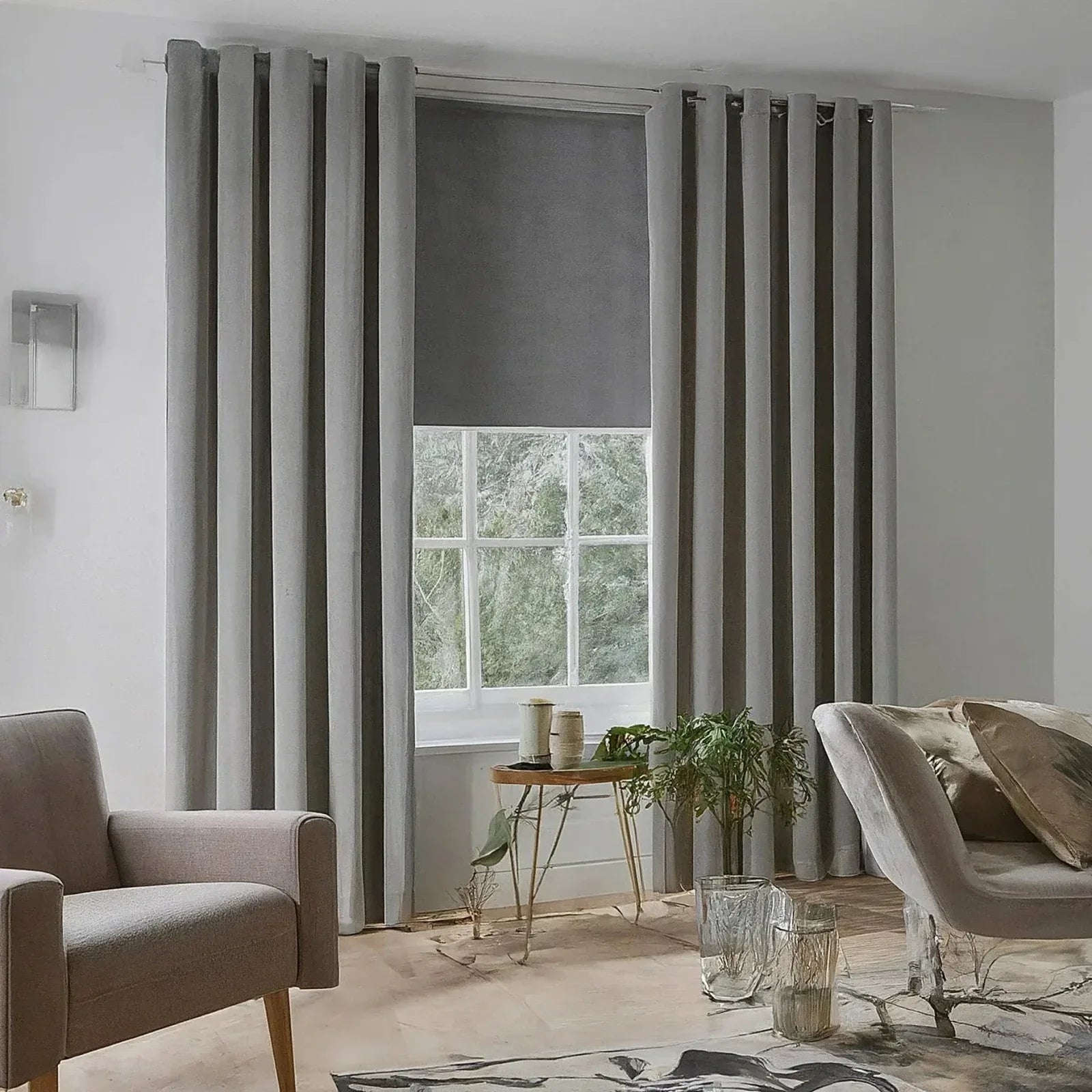 Thermal Blackout Eyelet Curtains – Ready Made Insulated Privacy & Noise Reducing Drapes - 4A's Global