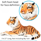 Extra-Large Tiger Plush Stuffed Toy Squeeze Me – 70cm | Soft Stuffed Animal Cushion & Gift (27.5 inches/70 cm) - 4A's Global