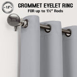 Thermal Thick Blackout Eyelet Ring Curtain - Blackout Curtains Silver - 4A's Global
