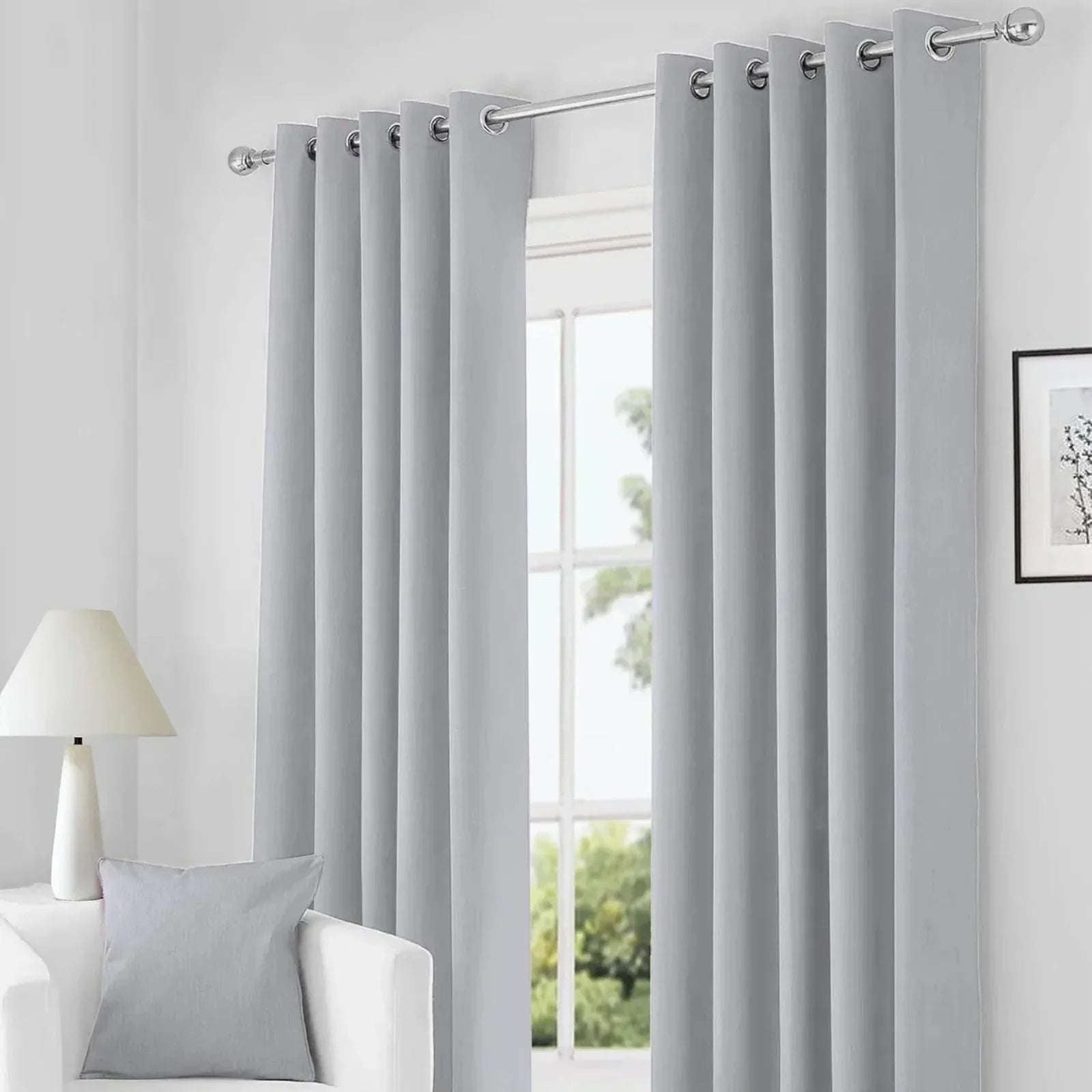 Thermal Blackout Eyelet Curtains – Ready Made Insulated Privacy & Noise Reducing Drapes - 4A's Global