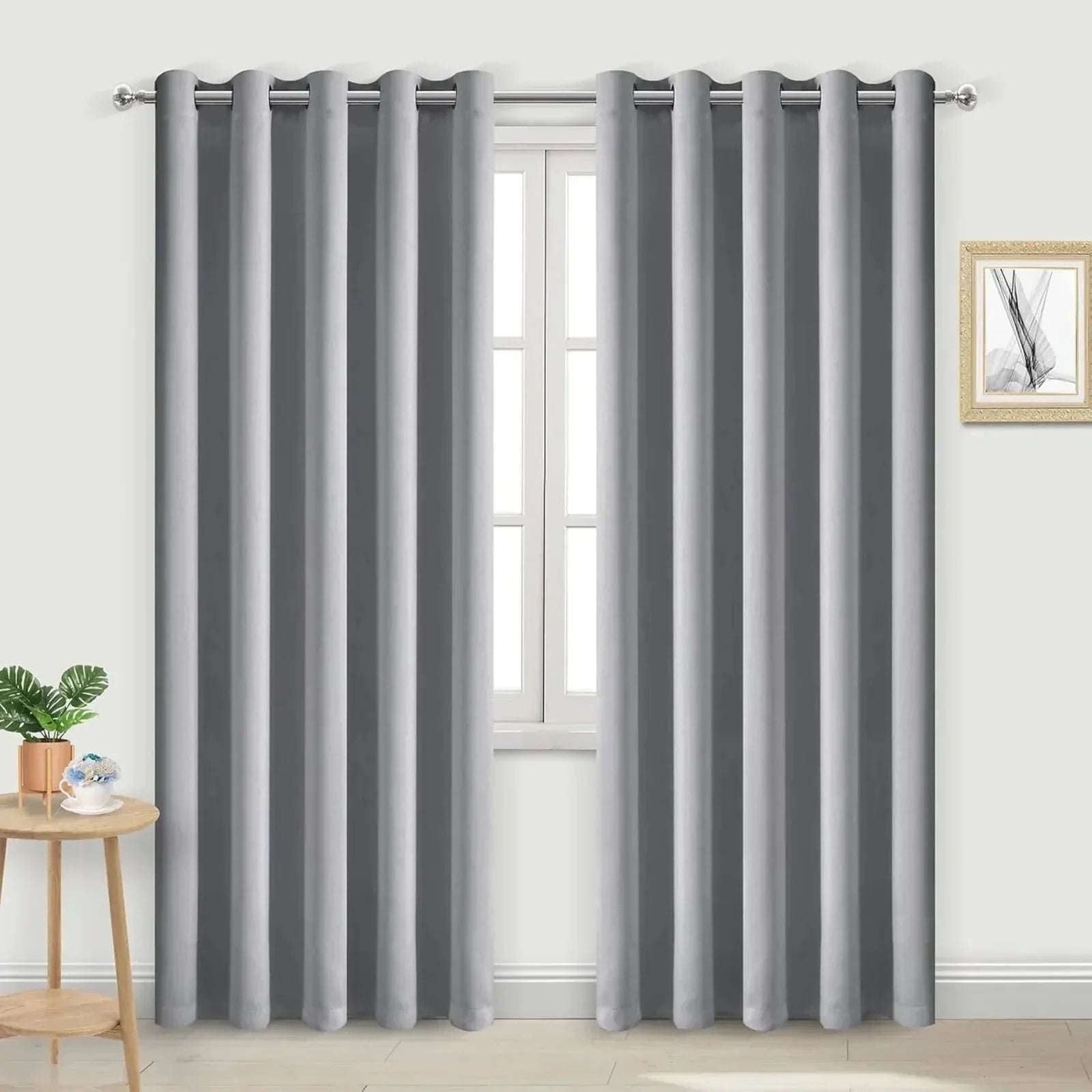 Thermal Blackout Eyelet Curtains – Ready Made Insulated Privacy & Noise Reducing Drapes - 4A's Global