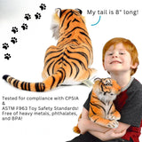 Extra-Large Tiger Plush Stuffed Toy Squeeze Me – 70cm | Soft Stuffed Animal Cushion & Gift (27.5 inches/70 cm) - 4A's Global