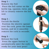 Automatic Electric Wine Bottle Opener Gift Set – Rechargeable, with Foil Cutter, Wine Pourer & Vacuum Stoppers - 4A's Global