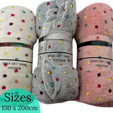 Polka Dot Fleece Throw – Ultra Plush Microfiber Blanket for Sofa, Bed & Pets Super Soft Glow-in-the-Dark - 4A's Global