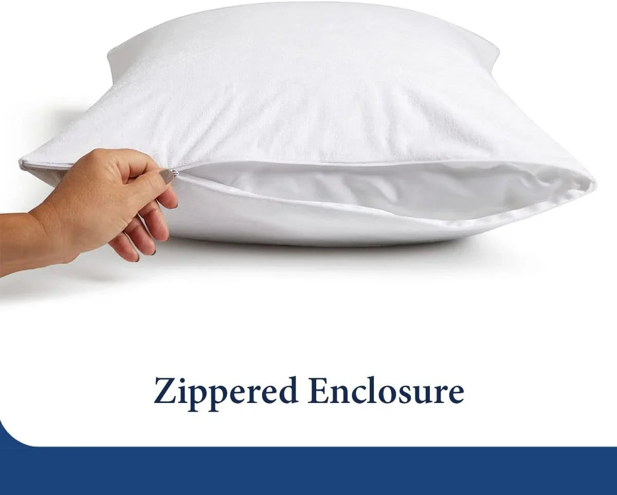 Fully Zippered Waterproof Pillow Protector – Bed Bug Proof, Anti-Allergy & Breathable - 4A's Global