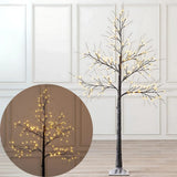 5ft, 6ft Decor Outdoor LED Christmas Tree Warm white LED lights, snowy twig design,Indoor Outdoor flexible branches for shaping and styling Battery Operated - 4A's Global