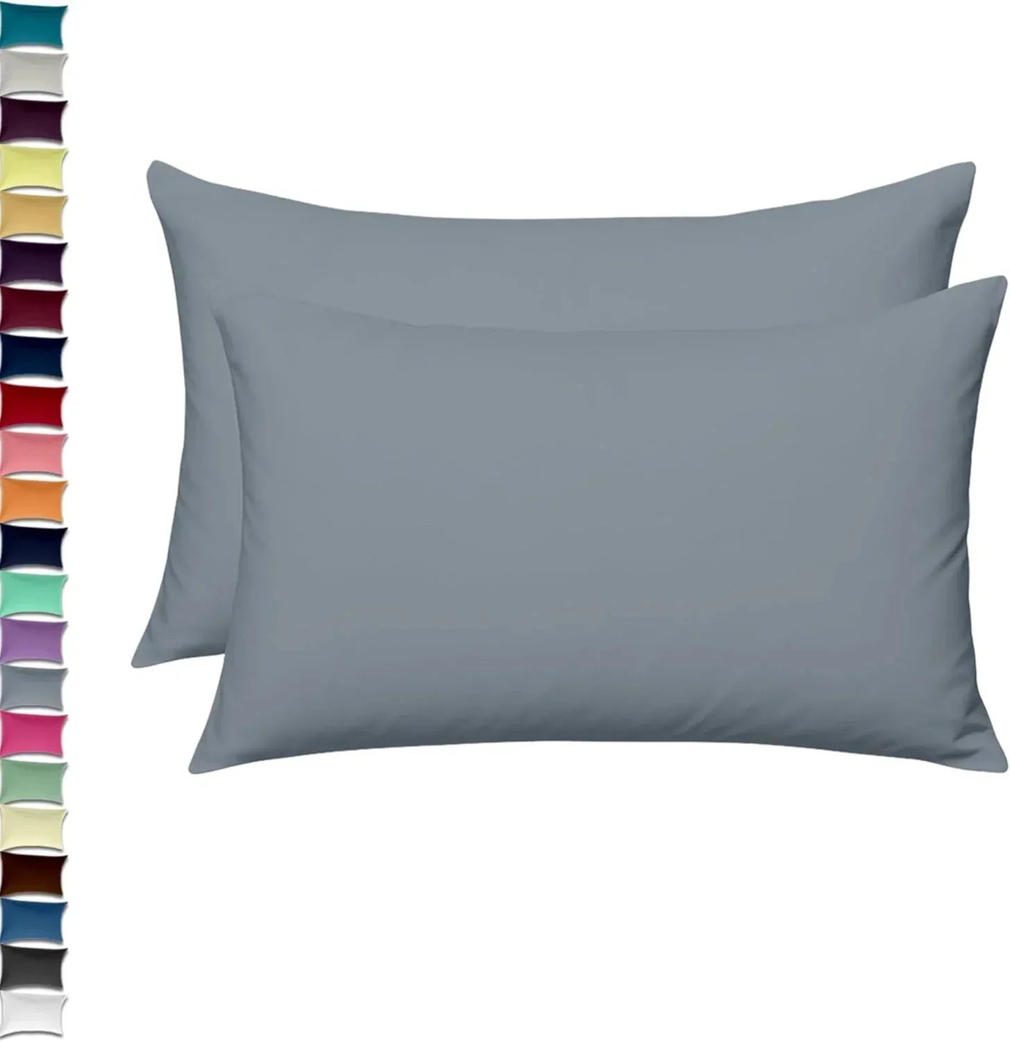 2x Luxury Percale Polycotton Pillowcases – Soft & Durable - 4A's Global