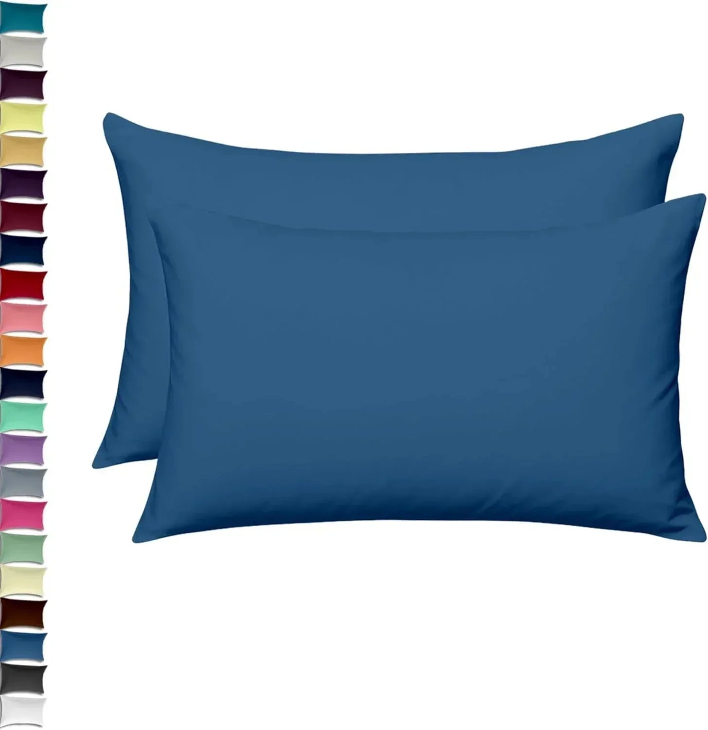 2x Luxury Percale Polycotton Pillowcase Pair – Soft, Durable & Easy-Care Bedding - 4A's Global