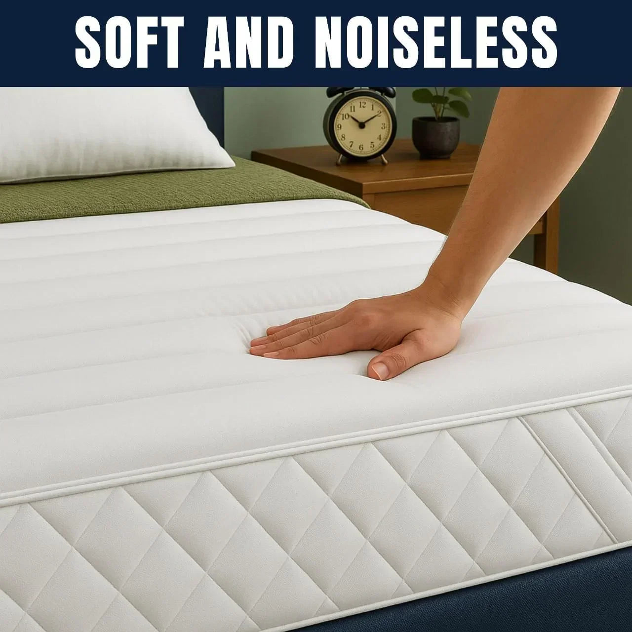 Luxury Mattress Topper – 4cm Deep-Filled Microfibre Comfort Layer | Hypoallergenic & Breathable | Elasticated Straps - 4A's Global