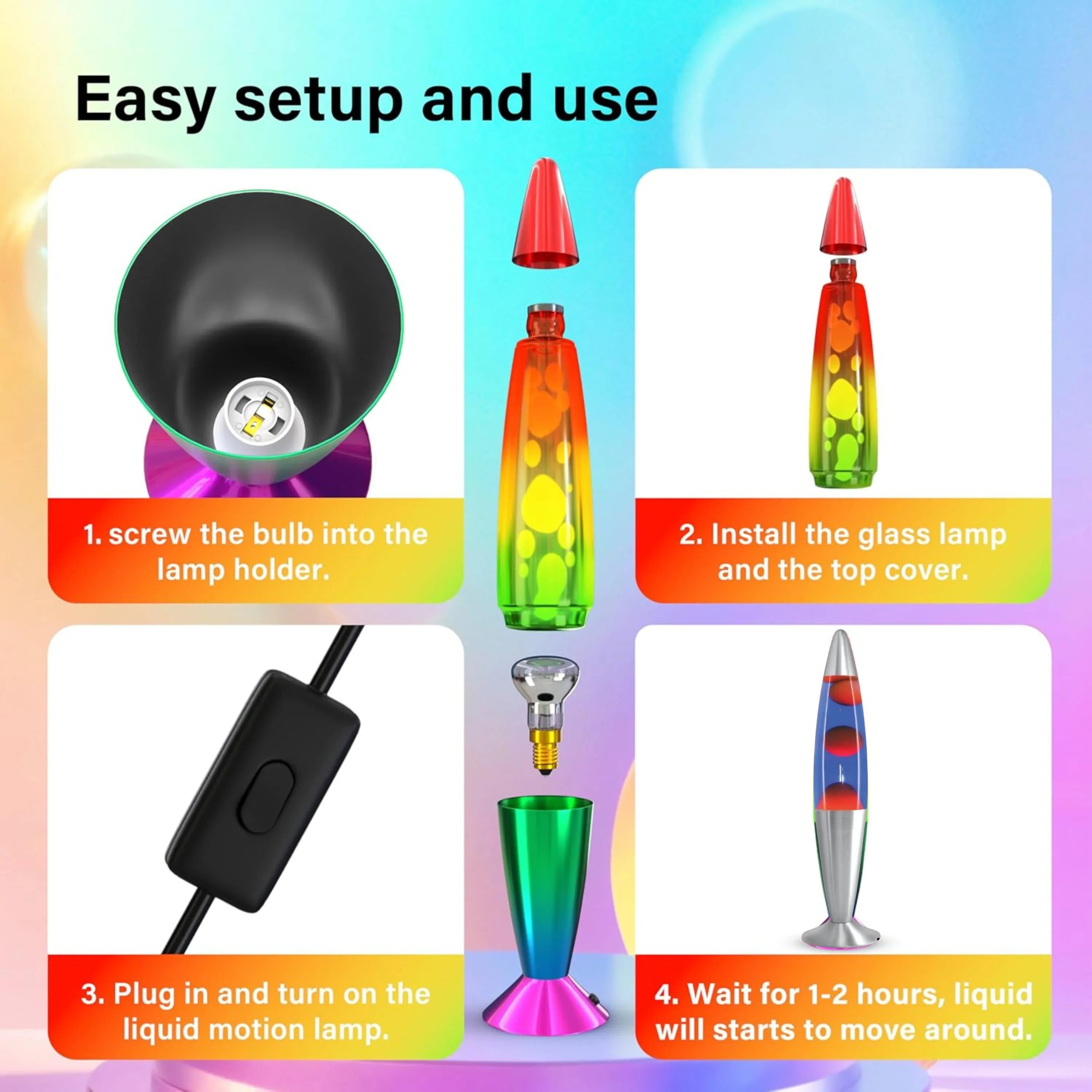 Classic Retro Table Lamp – 16-Inch Decorative Light with Aluminium Base - 4A's Global