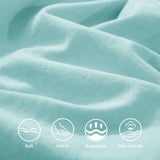 Premium King Size Percale Duvet Cover Set Plain Dyed 3 Piece Bedding Set with 2 Matching Pillowcases Soft Breathable Fabric Sea Green - 4A's Global