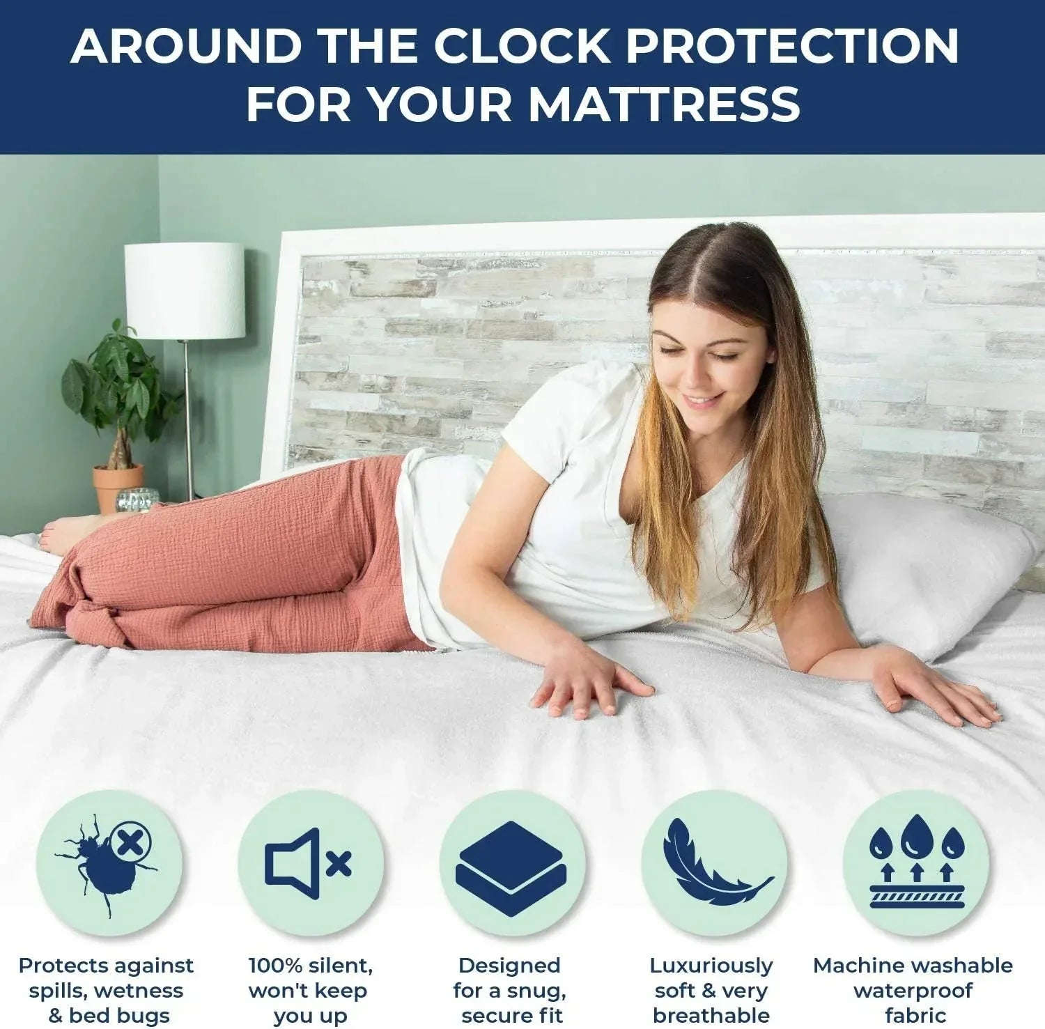 Extra Deep Waterproof Terry Bed Sheet Protector – Cozy, Breathable & 100% Leak-Proof Comfort | Multiple UK Sizes - 4A's Global