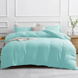 Double Duvet Cover - Plain Dyed Percale Duvet Quilt Cover Premium King-Size Duvet Cover Set – Navy Percale, 3-Piece Duvet Cover Set with 2 Matching Pillowcases - Sea Green - 4A's Global