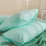Double Duvet Cover - Plain Dyed Percale Duvet Quilt Cover Premium King-Size Duvet Cover Set – Navy Percale, 3-Piece Duvet Cover Set with 2 Matching Pillowcases - Sea Green - 4A's Global