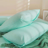 Premium King Size Percale Duvet Cover Set Plain Dyed 3 Piece Bedding Set with 2 Matching Pillowcases Soft Breathable Fabric Sea Green - 4A's Global