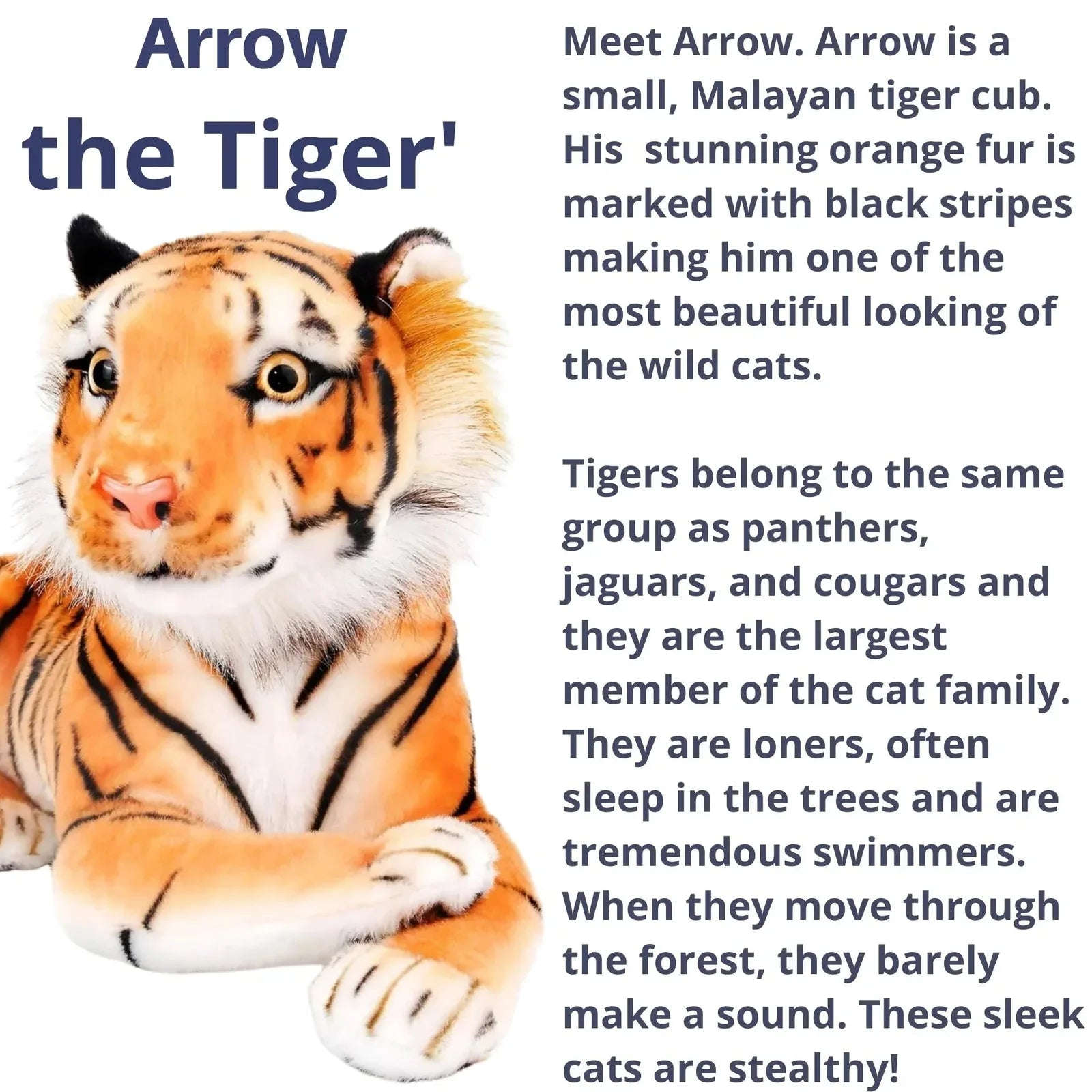 Extra-Large Tiger Plush Toy – Soft 70cm Stuffed Animal - 4A's Global