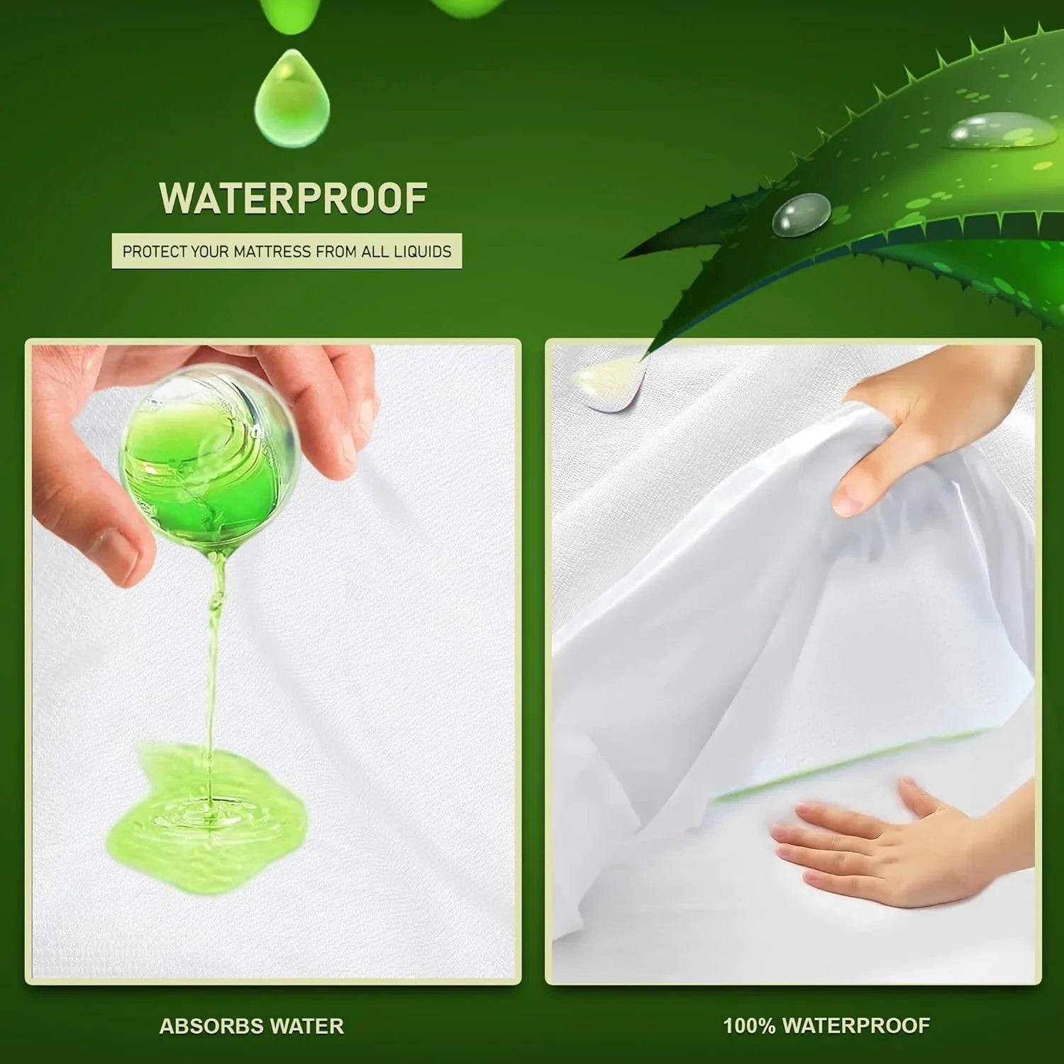 Waterproof Terry Towel Mattress Protector โ Soft, Breathable & Anti-Allergy | 30cm (12 Inch) Deep Skirt - 4A's Global