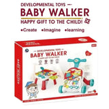 2-in-1 Baby Walker & Activity Table Baby Walker & Activity Center – Musical Push Toy with Basketball Hoop, Piano Keys & Building Blocks (12–36 Months) - 4A's Global