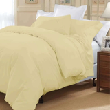 Double Duvet Cover - Premium King-Size Duvet Cover Set – Navy Percale, 3-Piece - Duvet with 2 Matching Pillowcases - Baby Yellow - 4A's Global
