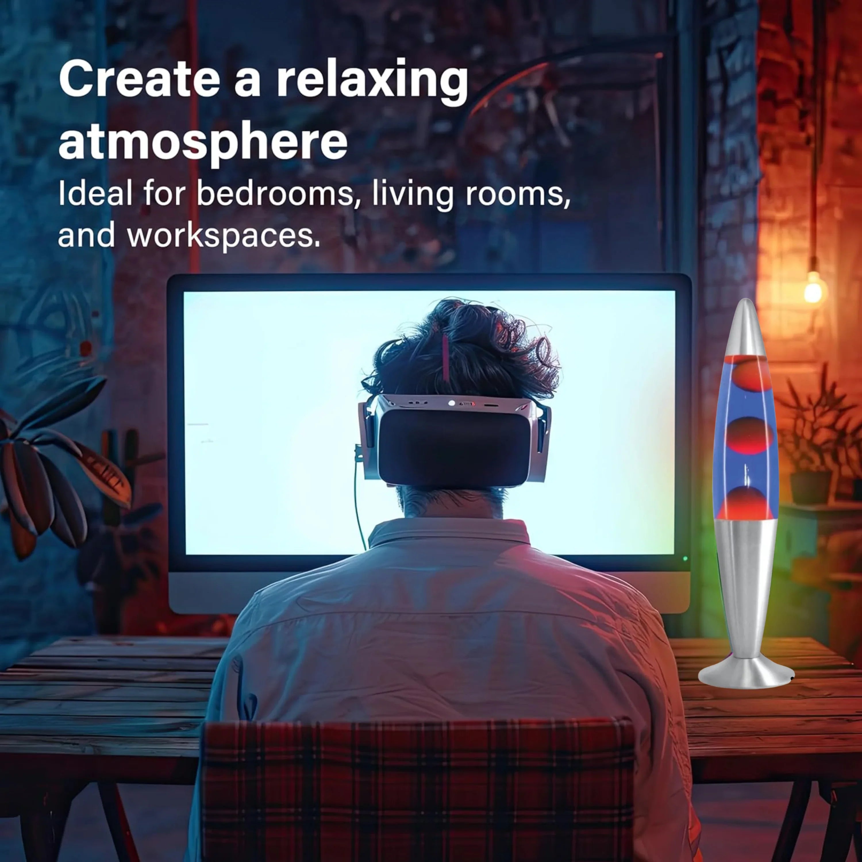 Classic Retro Table Lamp – 16-Inch Decorative Light with Aluminium Base - 4A's Global