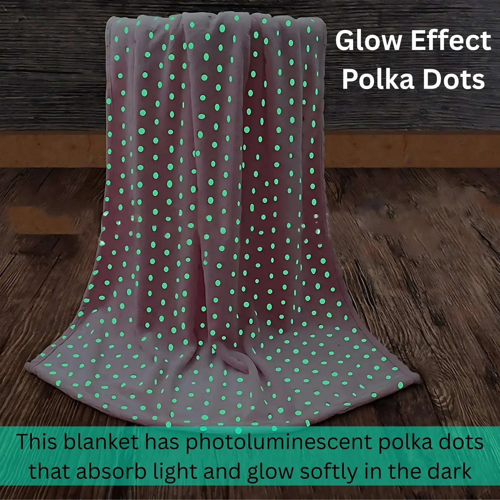 Polka Dot Fleece Throw – Ultra Plush Microfiber Blanket for Sofa, Bed & Pets Super Soft Glow-in-the-Dark - 4A's Global