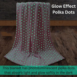 Polka Dot Fleece Throw – Ultra Plush Microfiber Blanket for Sofa, Bed & Pets Super Soft Glow-in-the-Dark - 4A's Global
