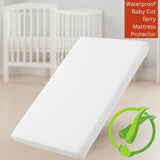 Terry Cot Waterproof Mattress Protector Soft Terry Towel Comfort Aloe Vera Treated for Toddlers Newborns Crib Cradle Cot Breathable Machine Wash Noiseless for Toddlers - 4A's Global