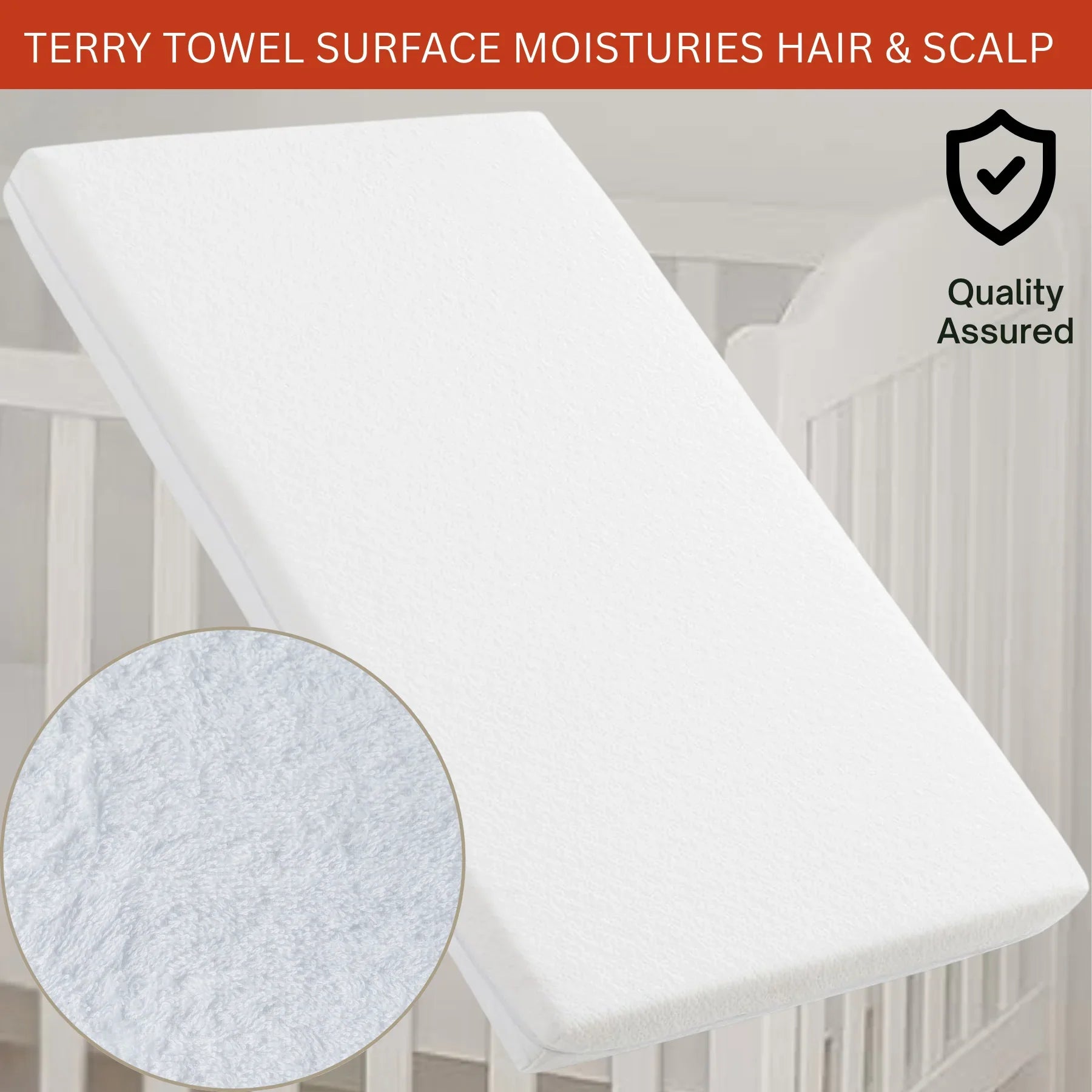 Terry Cot Waterproof Mattress Protector Soft Terry Towel Comfort Aloe Vera Treated for Toddlers Newborns Crib Cradle Cot Breathable Machine Wash Noiseless for Toddlers - 4A's Global