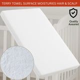 Terry Cot Waterproof Mattress Protector Soft Terry Towel Comfort Aloe Vera Treated for Toddlers Newborns Crib Cradle Cot Breathable Machine Wash Noiseless for Toddlers - 4A's Global
