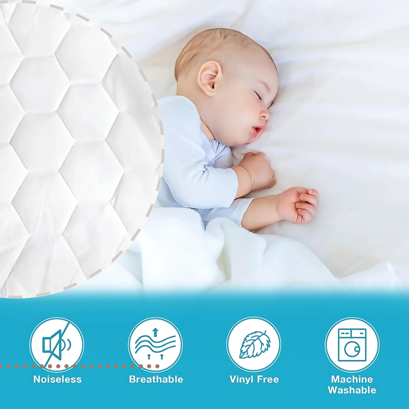 Breathable Bamboo Baby Mattress Protector – UK Cot & Bed Fit - 4A's Global