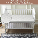 Baby Cot Mattress Protector Microfiber in Hexagonal Design 360 Elasticated Ultra Soft Breathable Machine Wash Noiseless for Toddlers Mattress Topper Protector Bed Sheet Kids Bedding Hypoallergenic - 4A's Global