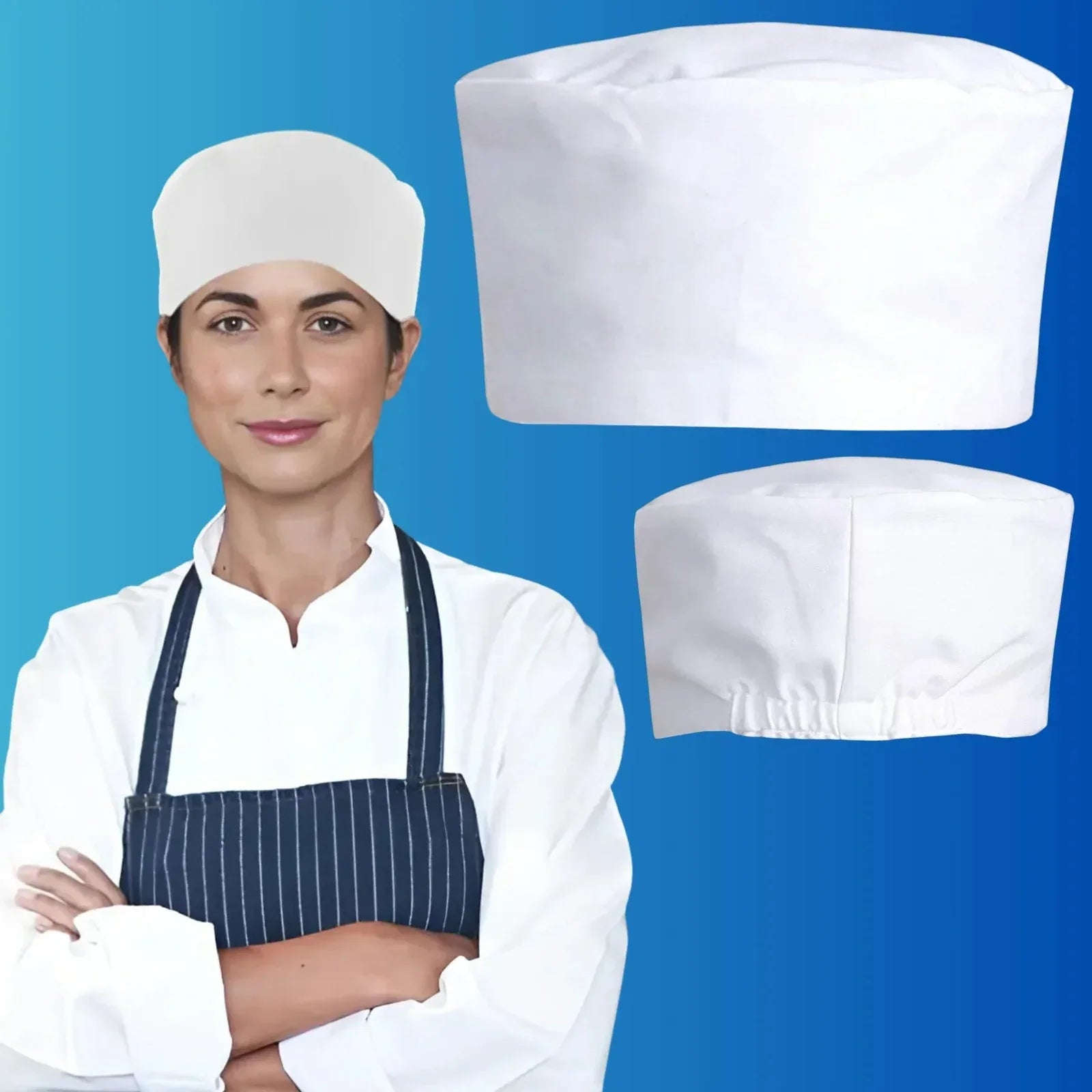 Chef Skull Cap – Breathable, Adjustable & Professional Kitchen Headwear | White - 4A's Global