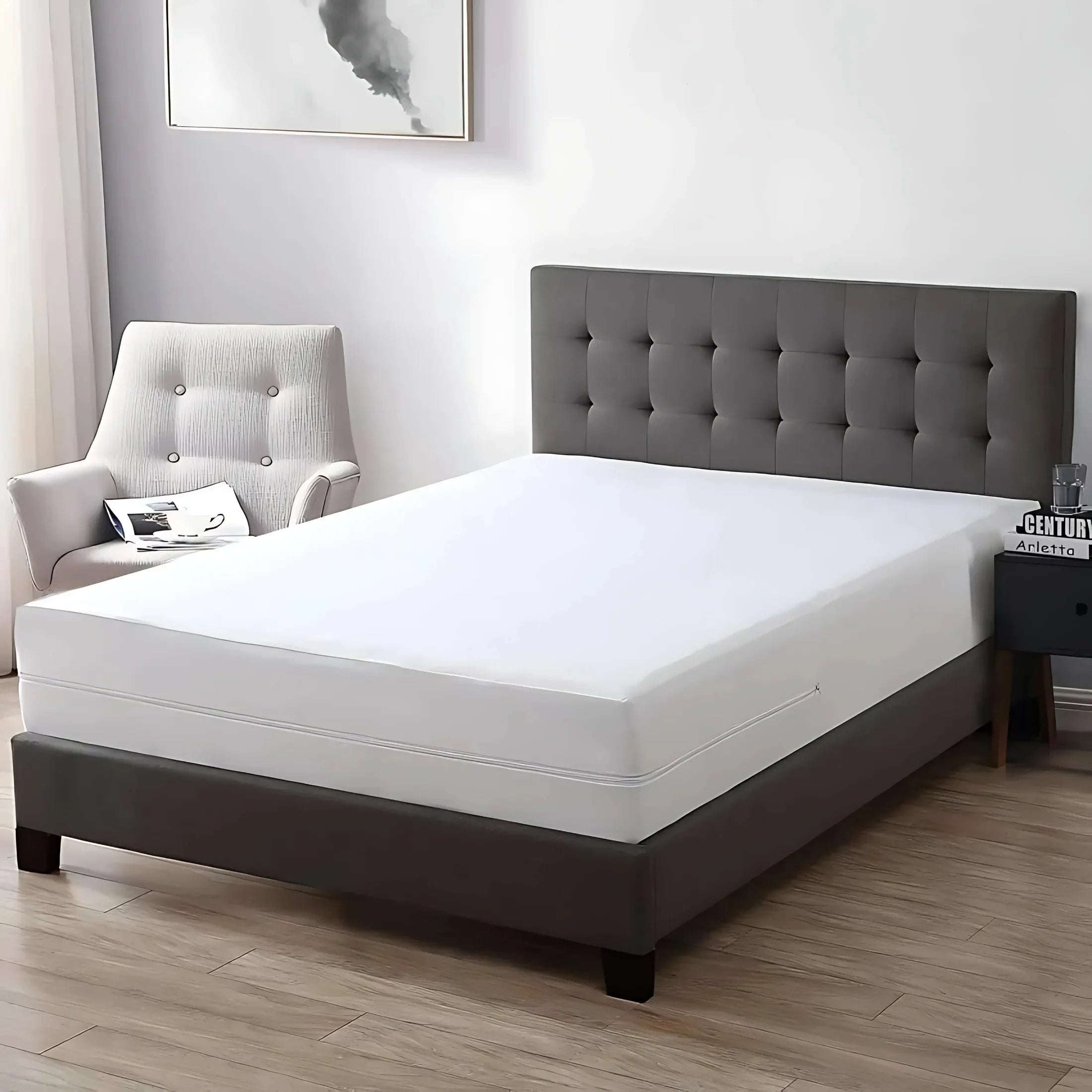 CL Fully Zippered Waterproof Mattress Protector Encasement – Bed Bug Proof, Anti-Allergy & Deep Fit - 4A's Global