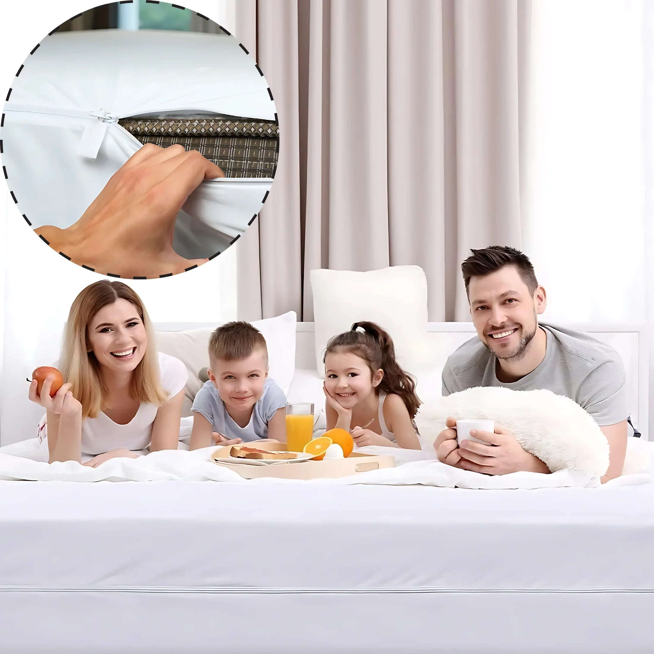 CL Fully Zippered Waterproof Mattress Protector Encasement – Bed Bug Proof, Anti-Allergy & Deep Fit - 4A's Global