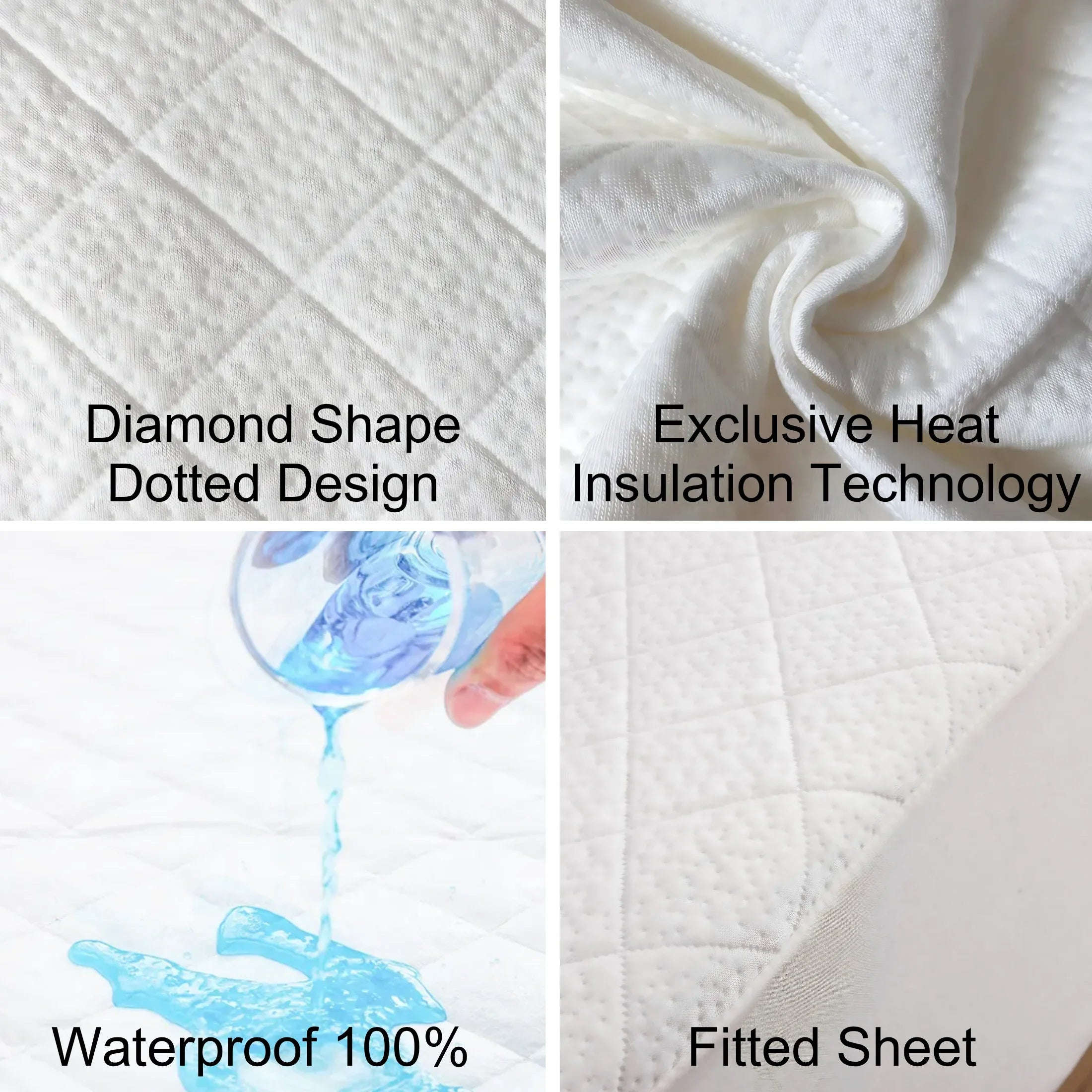 CL Waterproof Bamboo Mattress Protector – Hypoallergenic, Breathable, Fitted Sheet Design, Noise-Free Protection - 4A's Global
