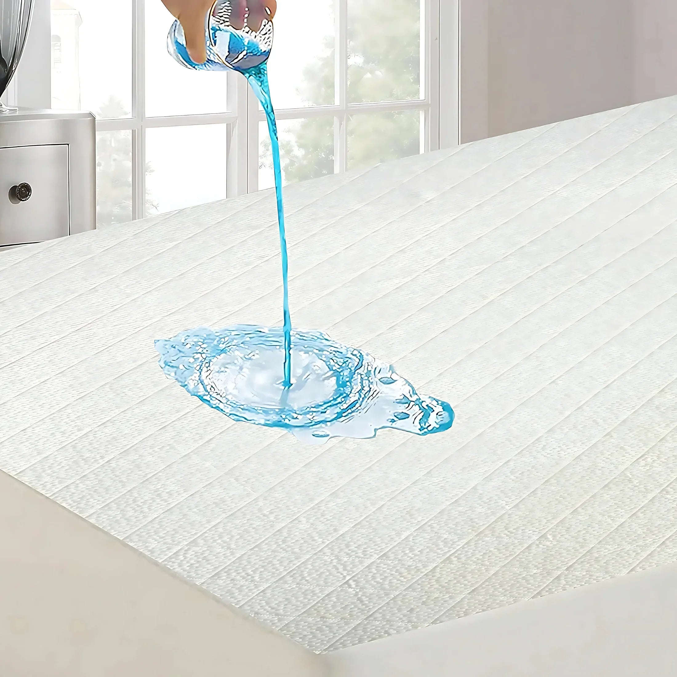 CL Waterproof Bamboo Mattress Protector – Hypoallergenic, Breathable, Fitted Sheet Design, Noise-Free Protection - 4A's Global