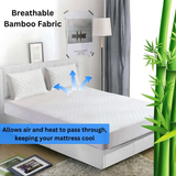 CL Waterproof Bamboo Mattress Protector – Hypoallergenic, Breathable, Fitted Sheet Design, Noise-Free Protection - 4A's Global