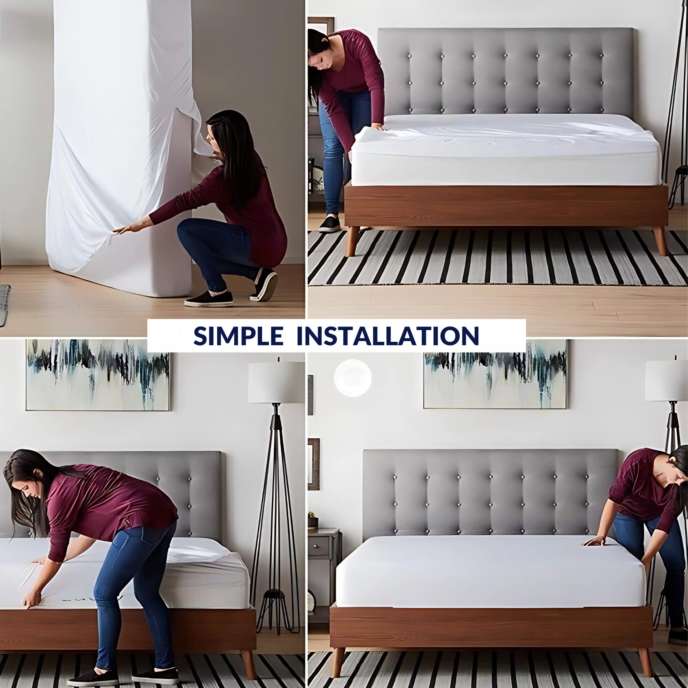 HH Fully Zippered Waterproof Mattress Protector Encasement – Bed Bug Proof, Anti-Allergy & Deep Fit (Copy) - 4A's Global