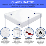 HH Fully Zippered Waterproof Mattress Protector Encasement – Bed Bug Proof, Anti-Allergy & Deep Fit (Copy) - 4A's Global