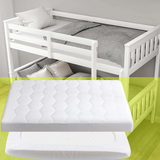 4AS Bunk Bed Waterproof Mattress Protector 30cm Deep - Hotel Quality Sheet Deep Pocket Elasticized Fitted Cover Quilted Soft Touch Breathable Noise-Free Hexagonal Design White - 4A's Global
