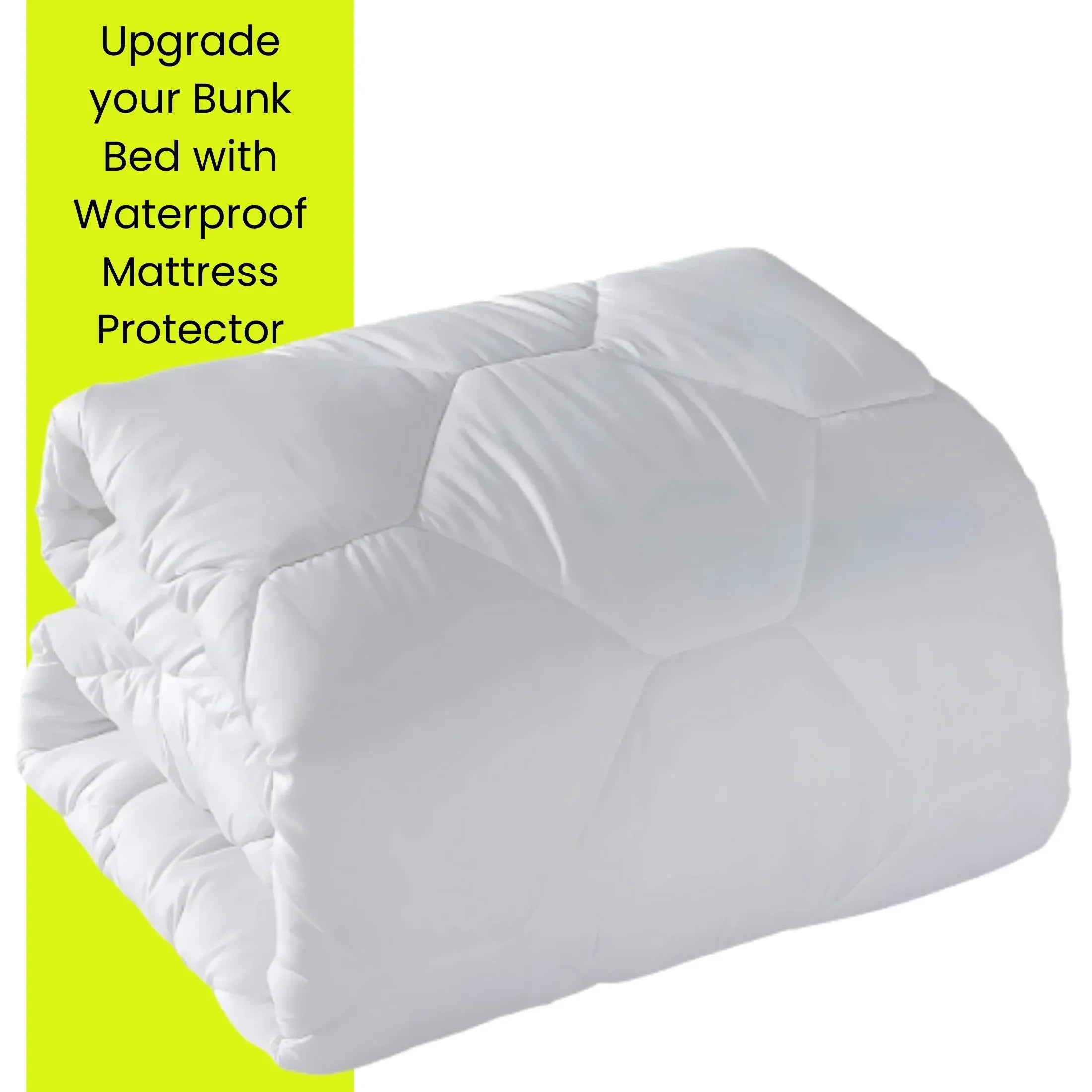 4AS Bunk Bed Waterproof Mattress Protector 30cm Deep - Hotel Quality Sheet Deep Pocket Elasticized Fitted Cover Quilted Soft Touch Breathable Noise-Free Hexagonal Design White - 4A's Global