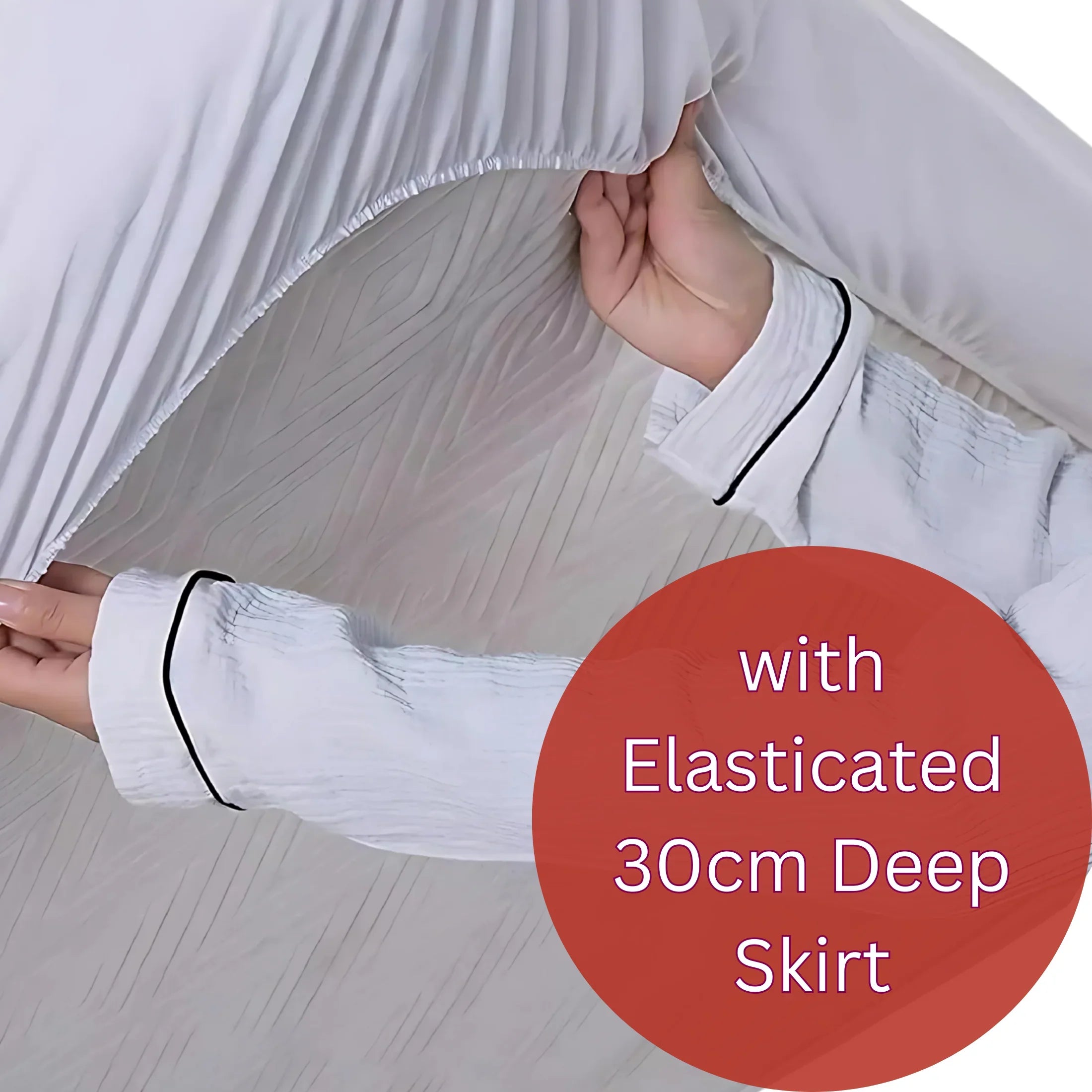 Bunk Bed Mattress Protector Sheet Hexagonal 30cm | Lightweight, Breathable & Stylish | 76x190+30cm Mattress Protector Sheet Cover 360 Elasticated Sheet – Noiseless & Deep Fit - 4A's Global