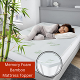 Heaven High 40D Bamboo Mattress Topper Memory Foam 2.5cm – Gel Infused | Cooling | Bamboo Cover | Anti-Slip | Pressure Relief - 4A's Global