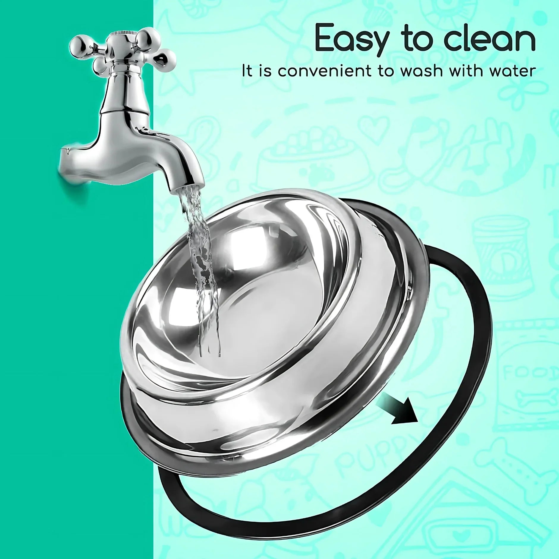 Stainless Steel Pet Feeding Bowls – Set of 2 | Non-Slip Food & Water Dishes for Dogs & Cats - 4A's Global