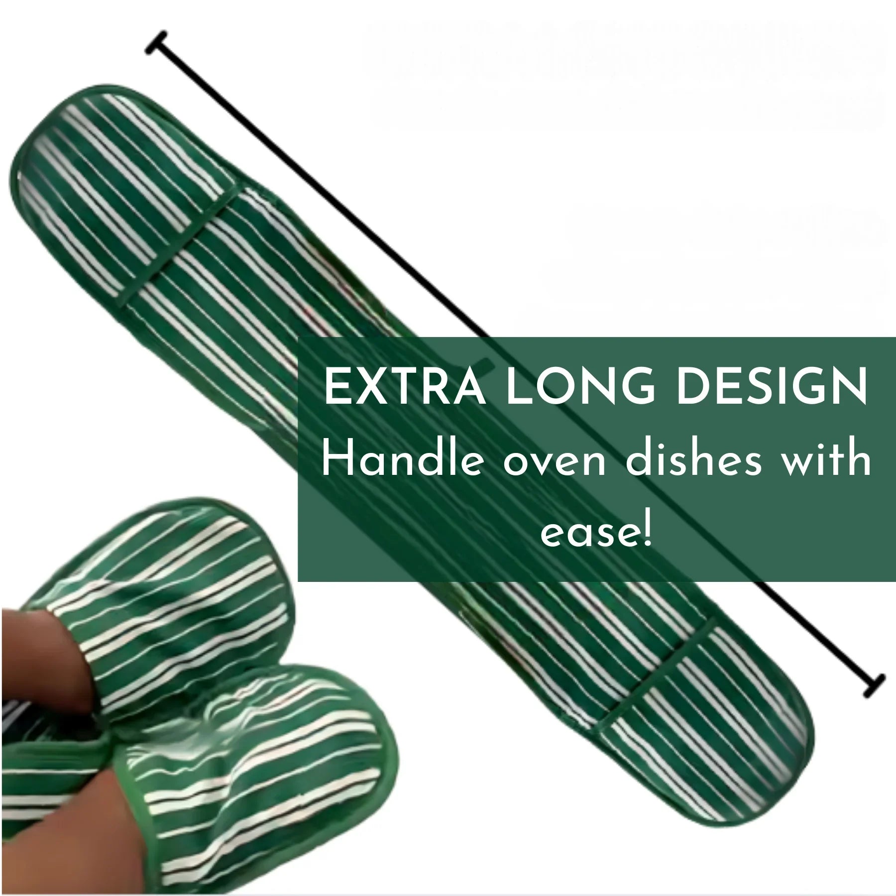 Double Oven Mittens Gloves – Cotton Heat Resistant Kitchen Mitts for Everyday Cooking & Baking - 4A's Global