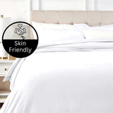 HH Satin Stripes Duvet Cover Set with Pillowcases Luxury Microfiber – 5 Star Hotel Quality Bedding (Copy) - 4A's Global