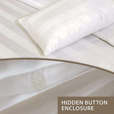 HH Satin Stripes Duvet Cover Set with Pillowcases Luxury Microfiber – 5 Star Hotel Quality Bedding (Copy) - 4A's Global