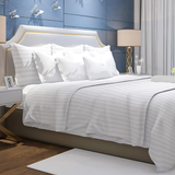 CL Satin Stripes Duvet Cover Set with Pillowcases Luxury Microfiber – 5 Star Hotel Quality Bedding
